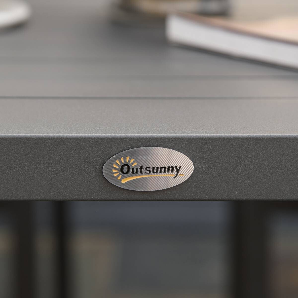 Outsunny Gartensitzgruppe grau Aluminium B/H/L: ca. 93x73x175 cm