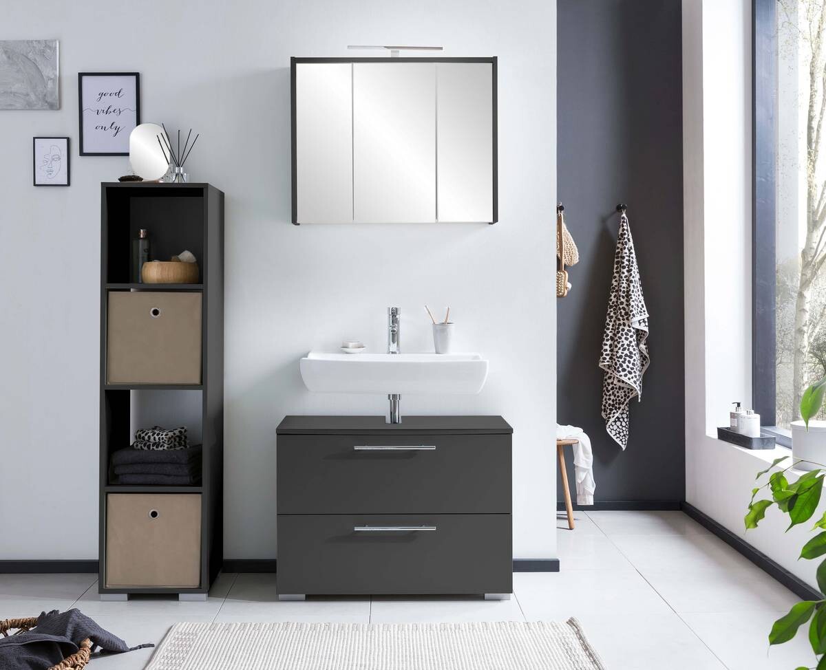 Regal Carlos anthrazit B/H/T: ca. 36,3x142,7x33 cm