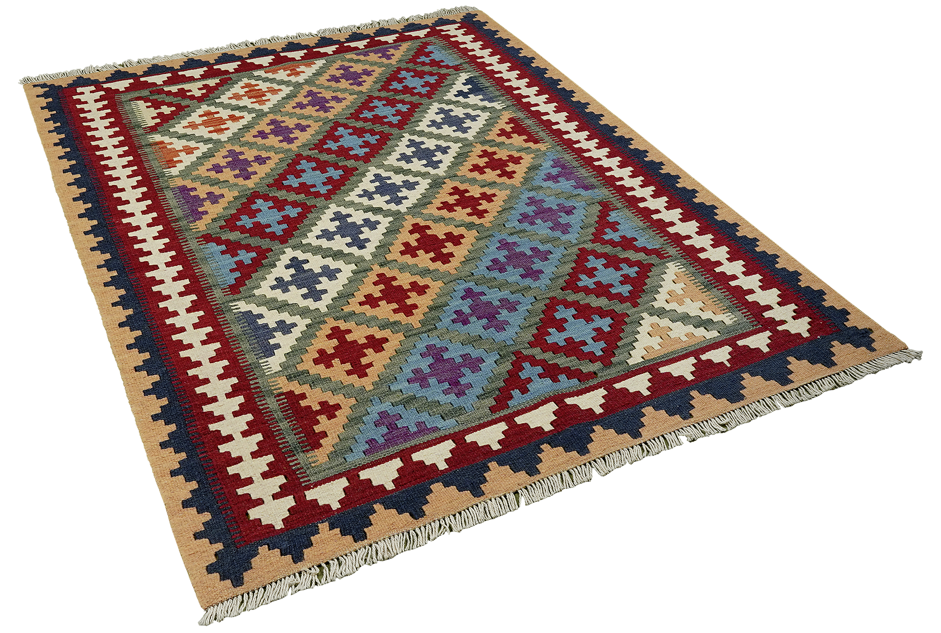 PersaTepp Teppich Kelim Gashgai grün B/H/L: ca. 104x1x150 cm