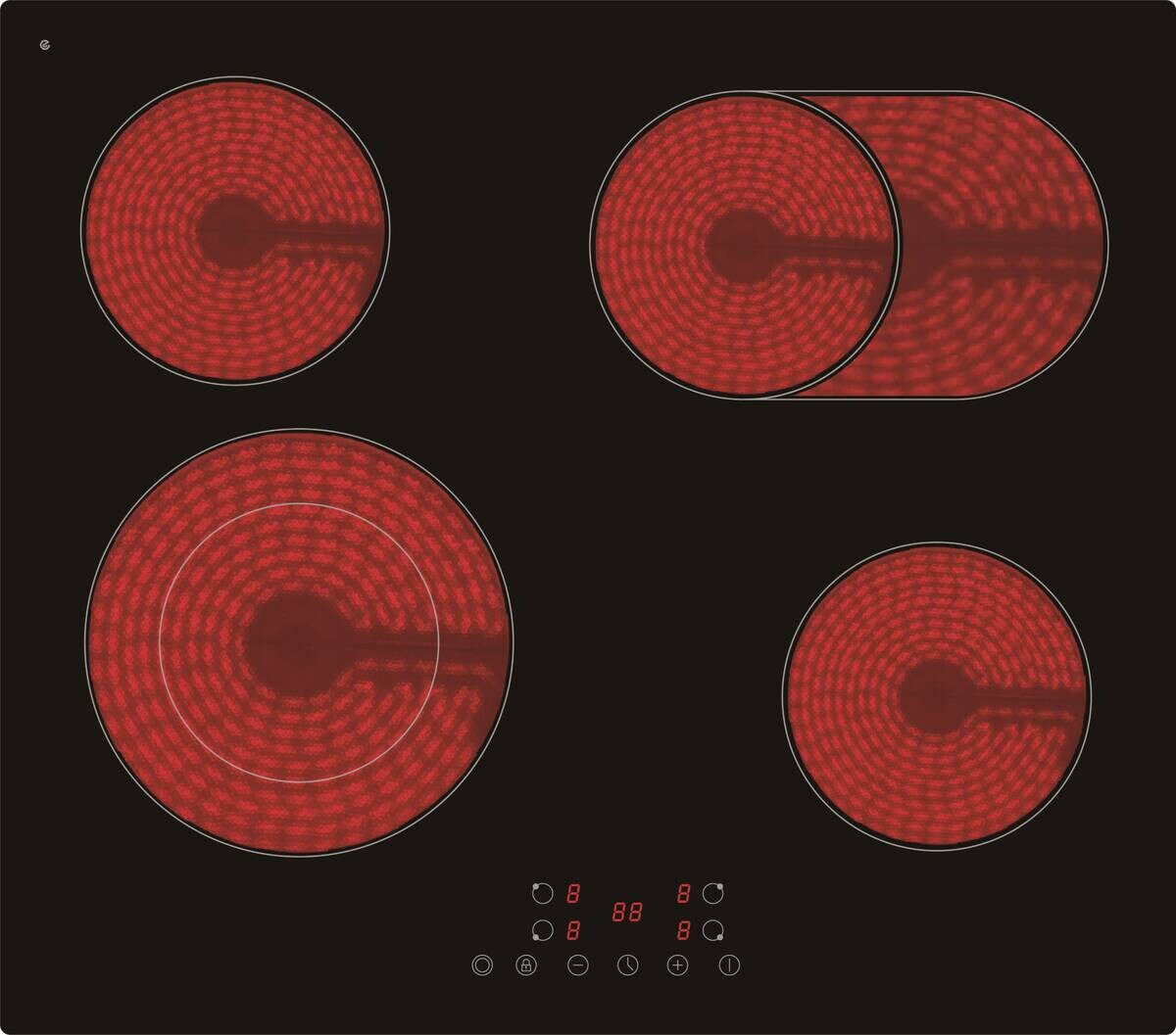 PKM Glaskeramikkochfeld KF4-2KB G B/H/T: ca. 59x5x52 cm