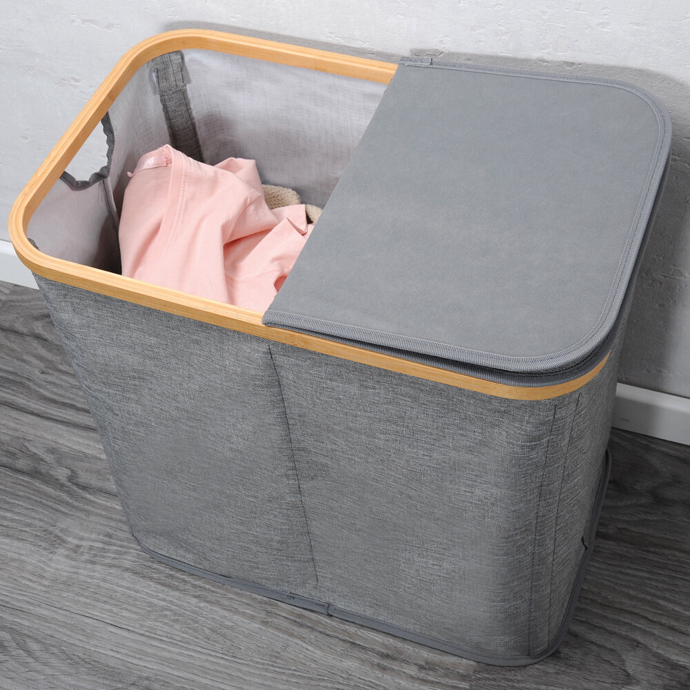 Kesper Wäschesammler grau Polyester B/H/T: ca. 54,5x50x33 cm