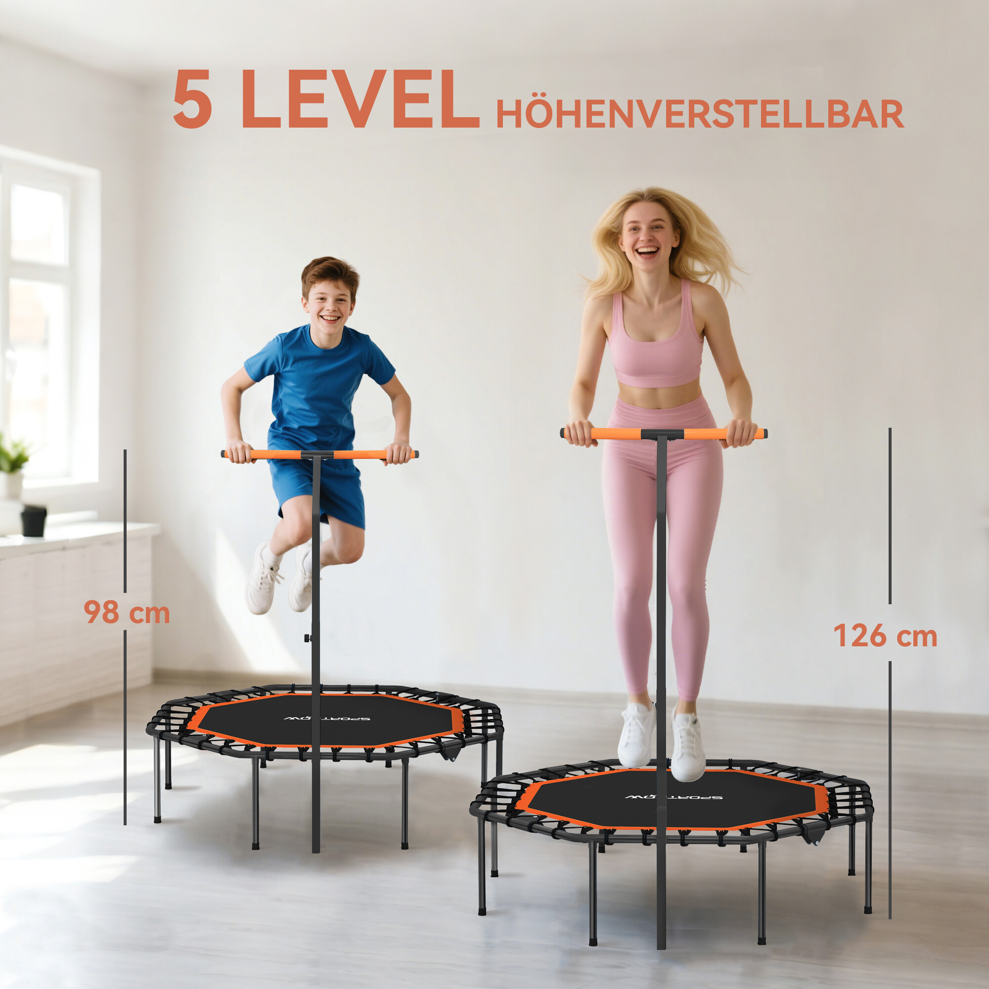 SPORTNOW Fitness Trampolin orange B/H/L: ca. 120x126x128 cm