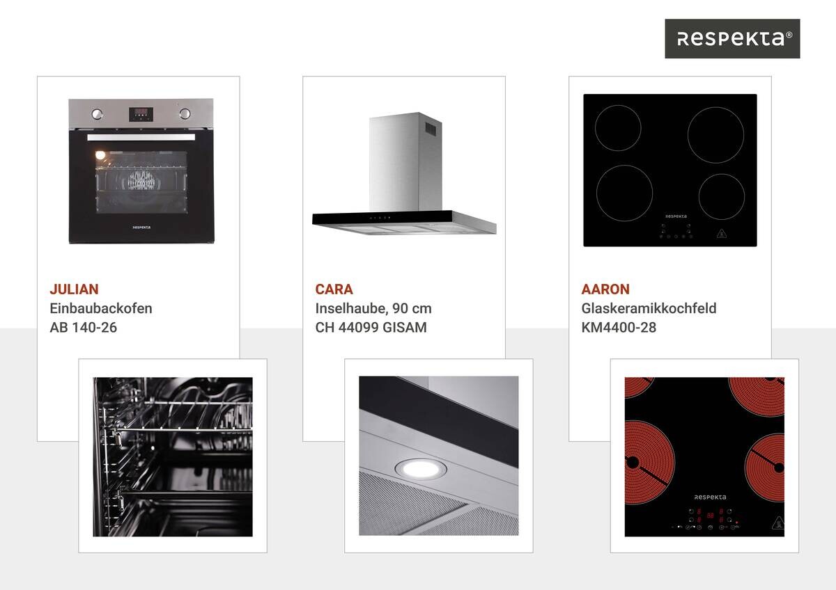 Respekta Küchenblock Hilde grau matt B/H/T: ca. 280x205x60 cm