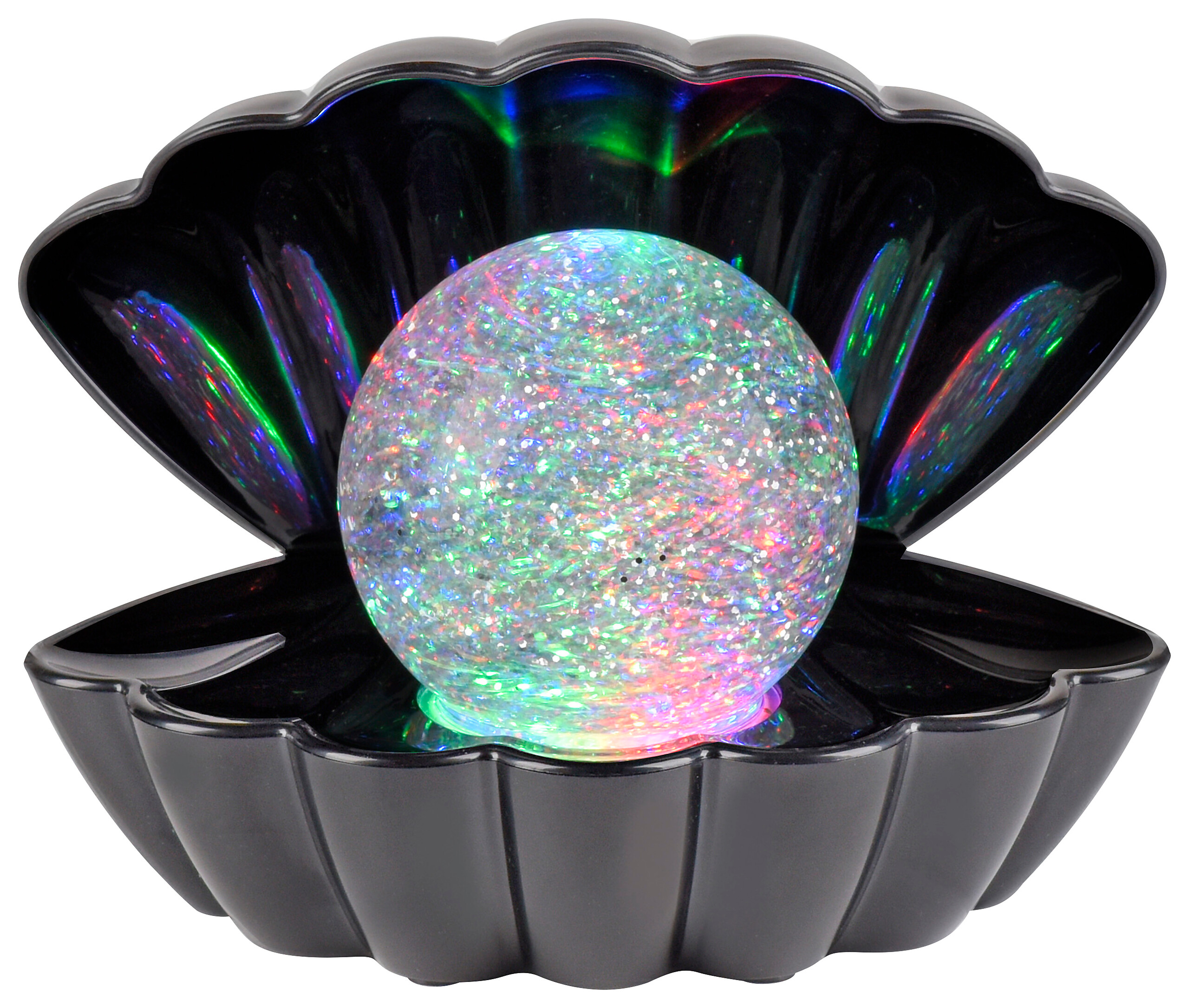 Just Light LED-Dekoleuchte Muschel schwarz Kunststoff B/H/D: ca. 18x13x14,8 cm