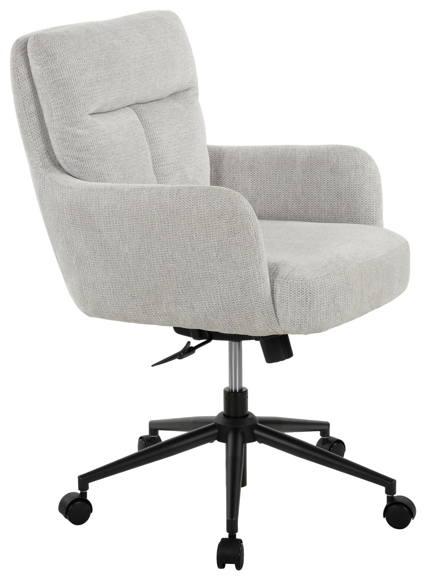 Drehstuhl Lenn hellgrau schwarz Metall Polyester