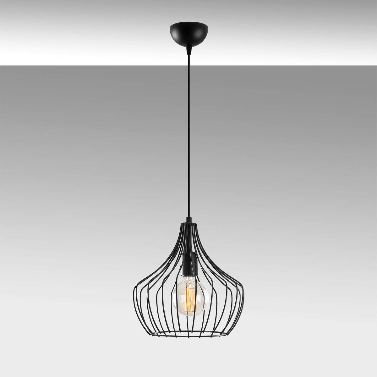 Opviq Pendelleuchte Mezopotamya schwarz B/H/T/L/D: ca. 27x126x27x27x27 cm E27 1 Brennstellen