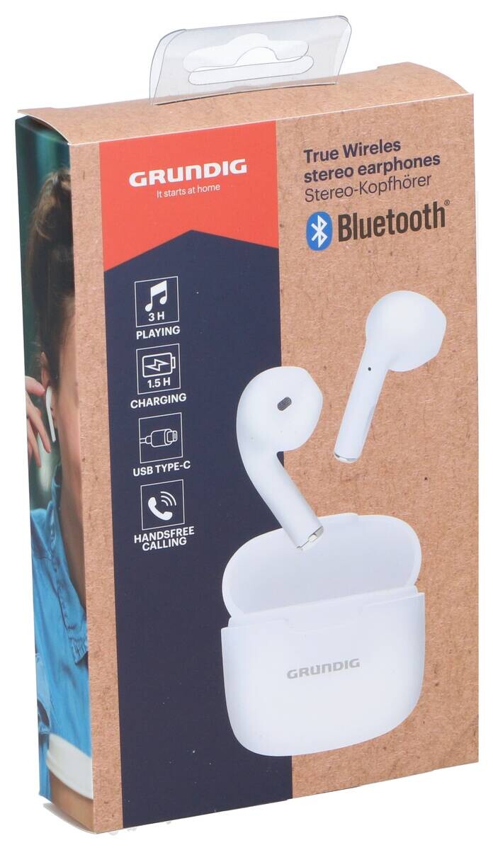 Grundig Bluetooth Kopfhörer weiß B/H/L: ca. 2,3x4,5x4,5 cm