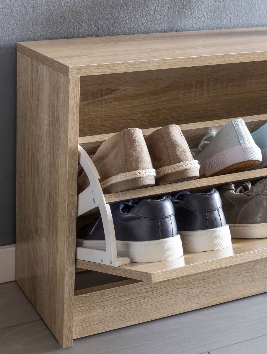 Schuhbank Eiche Sonoma Nachbildung B/H/T: ca. 80x47x24 cm