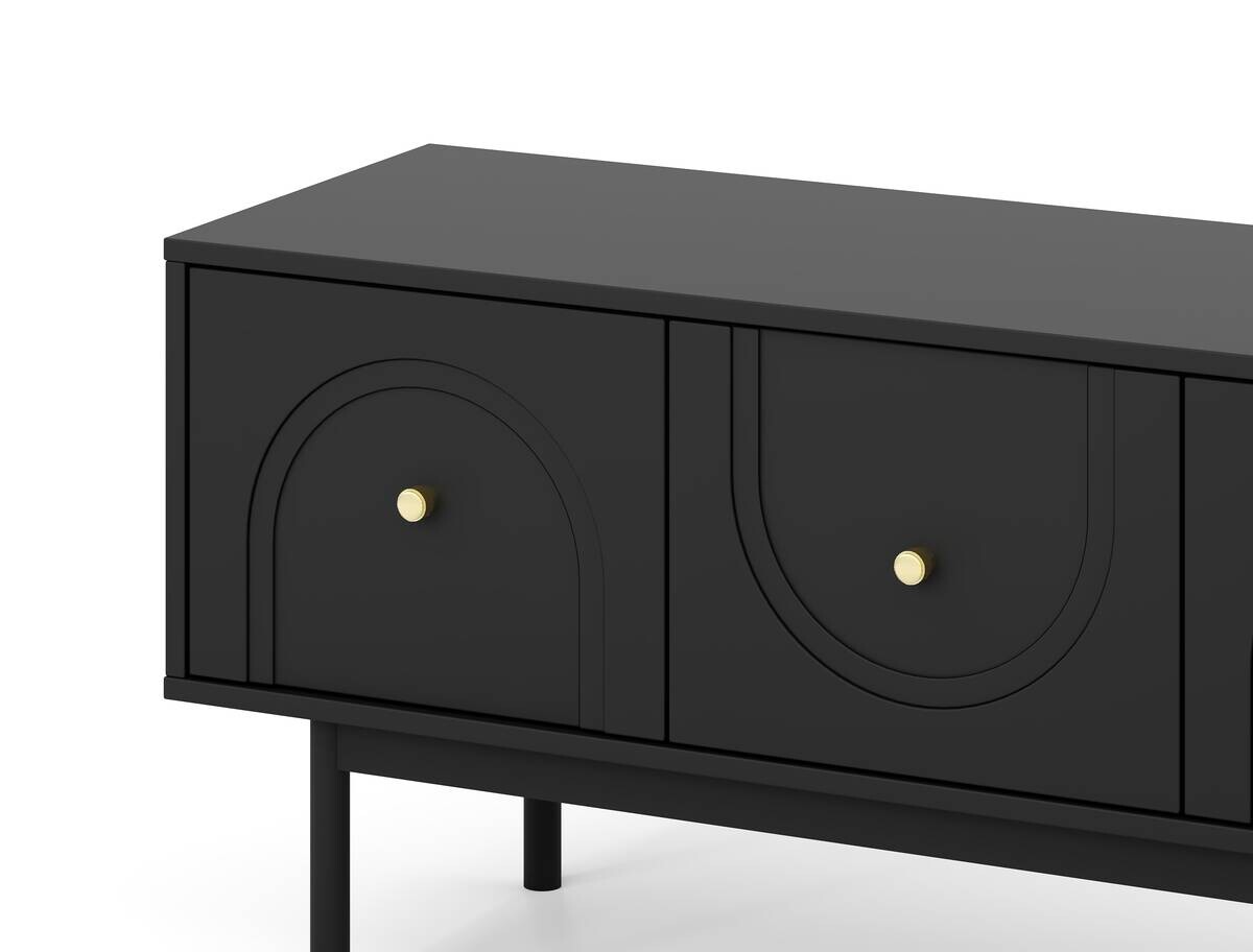 Lowboard MAZOMA schwarz gold Optik B/H/T: ca. 154x53,5x39 cm