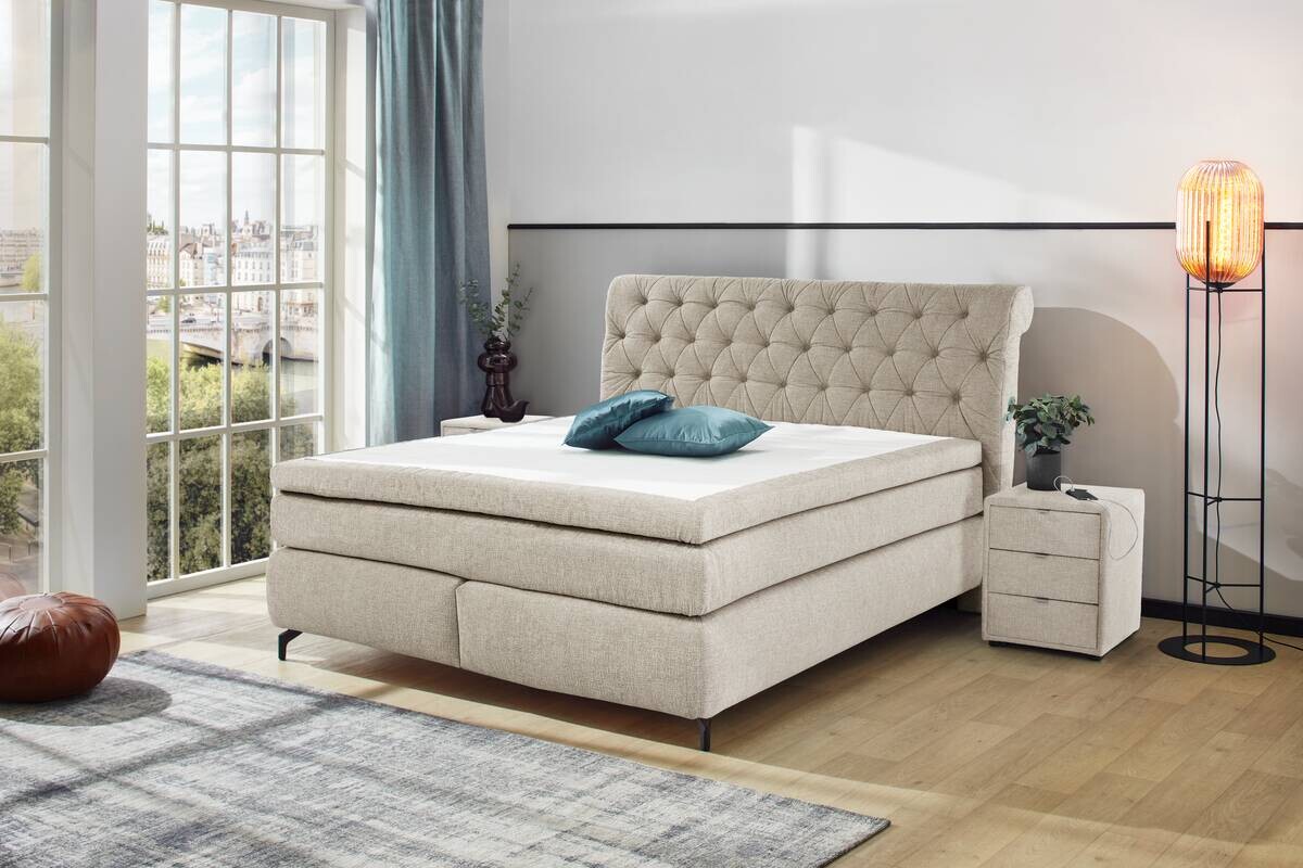 Boxspringbett beige Liegefläche B/L: ca. 180x200 cm Boxspringbett beige Liegefläche B/L: ca. 180x200 cm
