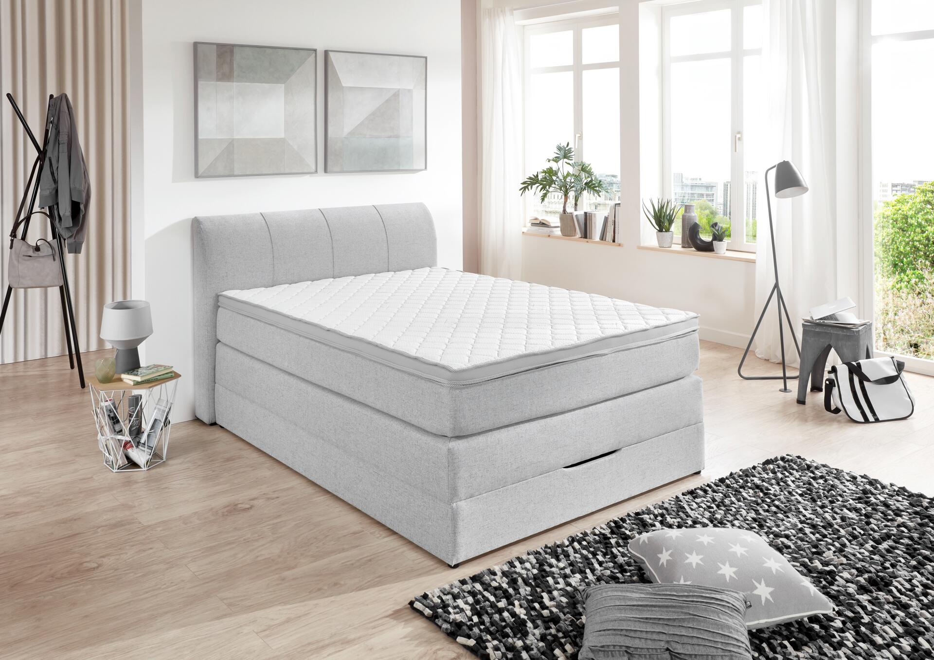 Boxspringbett Modesto Silbergrau