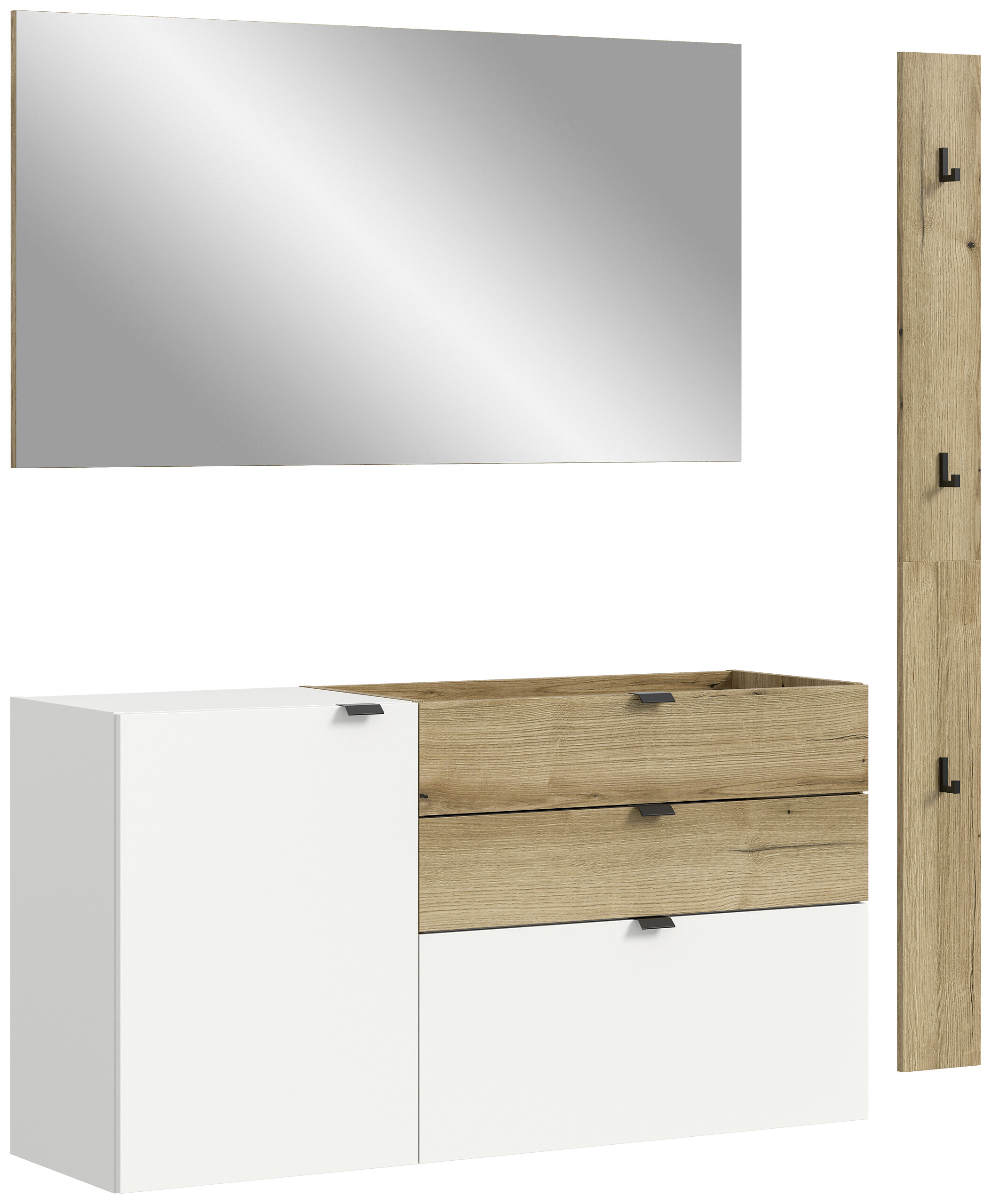 Garderobe Naro weiß Evoke Oak Nachbildung B/H/T: ca. 158x194x37 cm