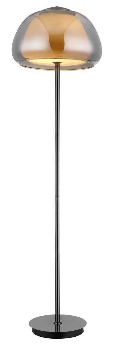 GLOBO Stehleuchte Chrom schwarz Metall Glas B/H/L: ca. 44x37x44 cm