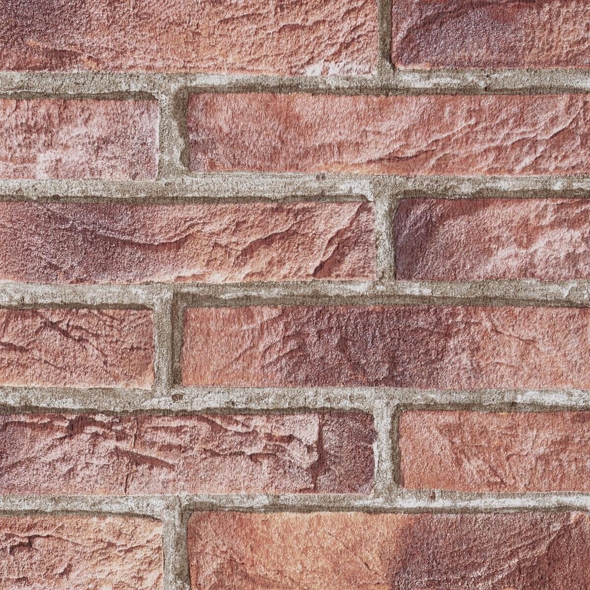 Papiertapete Steinoptik rot B/L: ca. 53x1005 cm