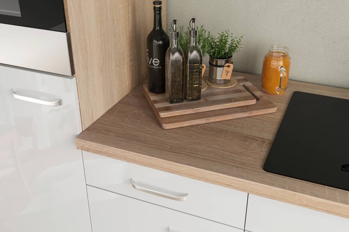 Küchenblock Valero weiß Hochglanz B/H/T: ca. 280x234x60 cm