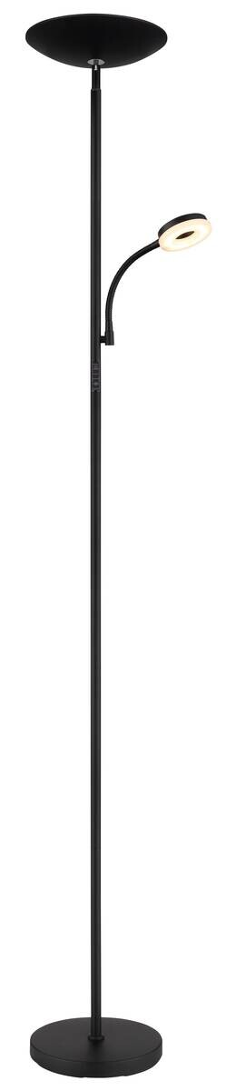 GLOBO LED-Deckenfluter Opal Chrom schwarz Metall Kunststoff H/D: ca. 179x25 cm 1 Brennstellen