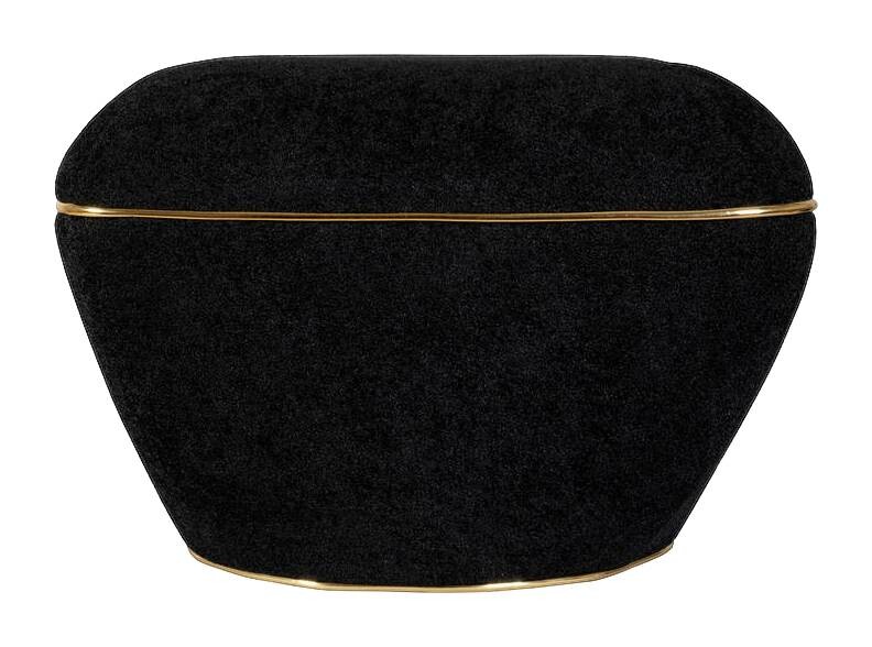 360 Living Hocker Contessa 110 schwarz gold B/H/T: ca. 60x42,5x60 cm