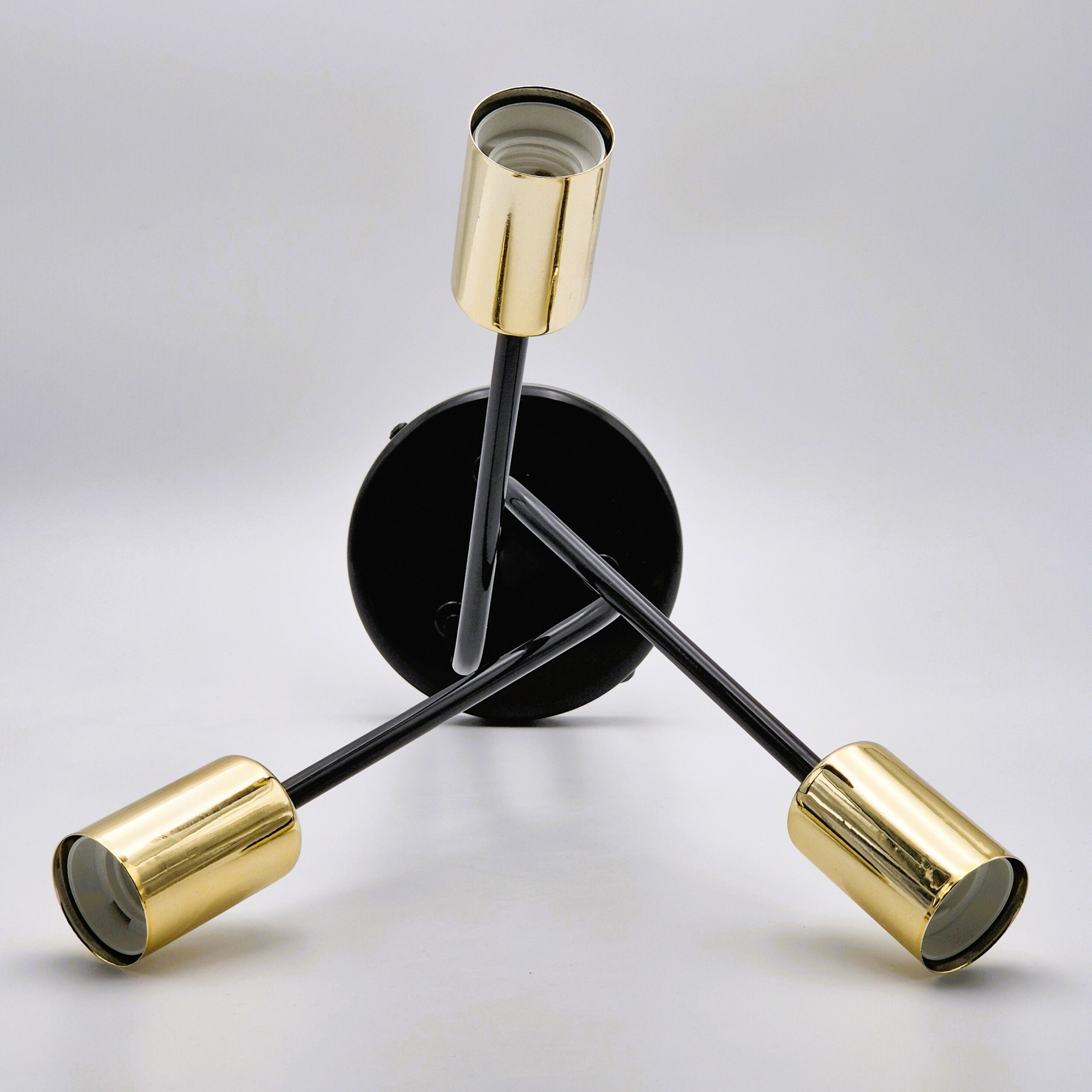 Lamkur Deckenleuchte gold Stahl B/H/L: ca. 33x34x33 cm E27 3 Brennstellen