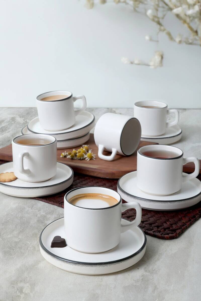 HermiaConcept Teetasse 12-tlg. weiß Steingut