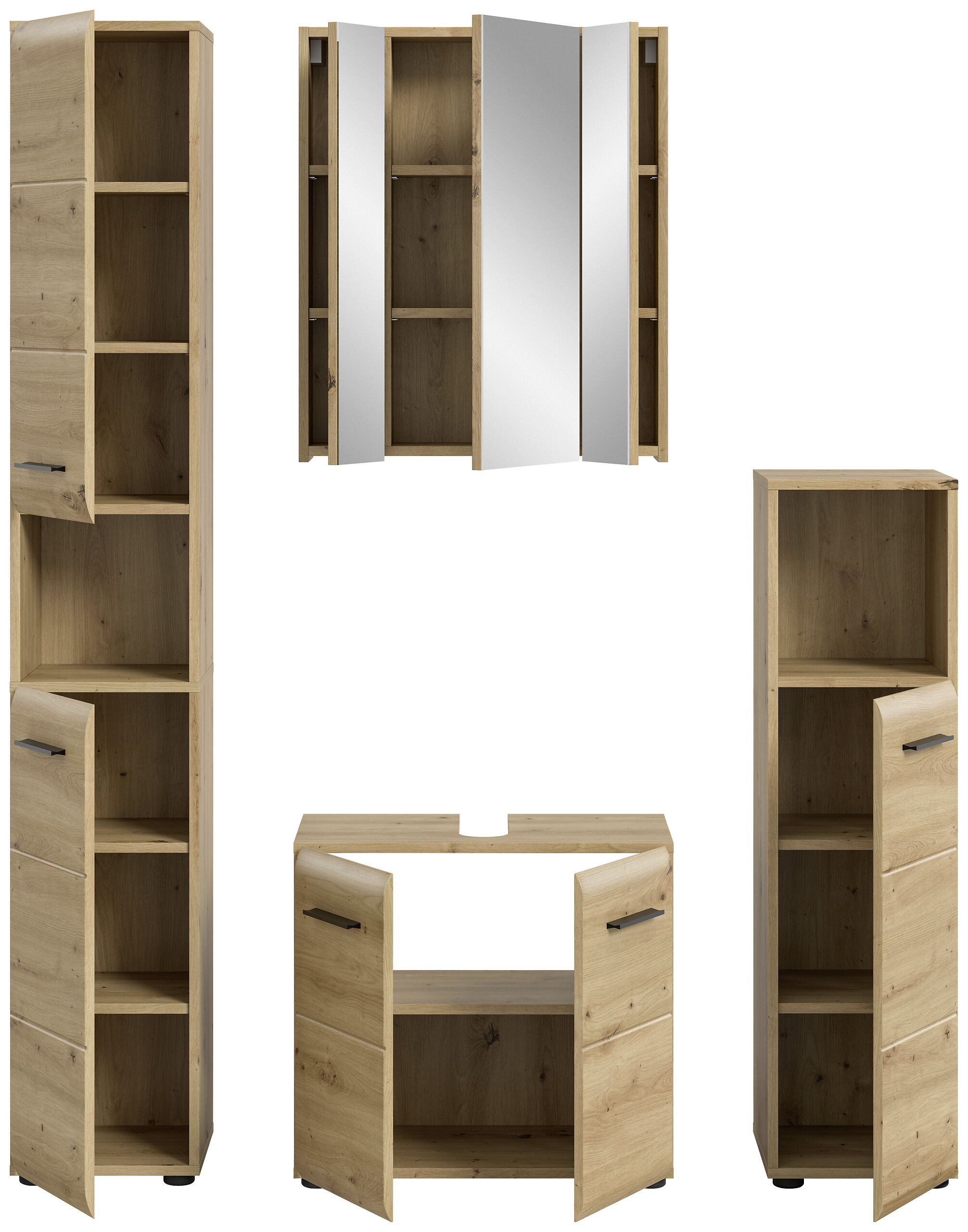 Badezimmer-Set Ice Artisan Oak Nachbildung B/H/T: ca. 150x185x30 cm
