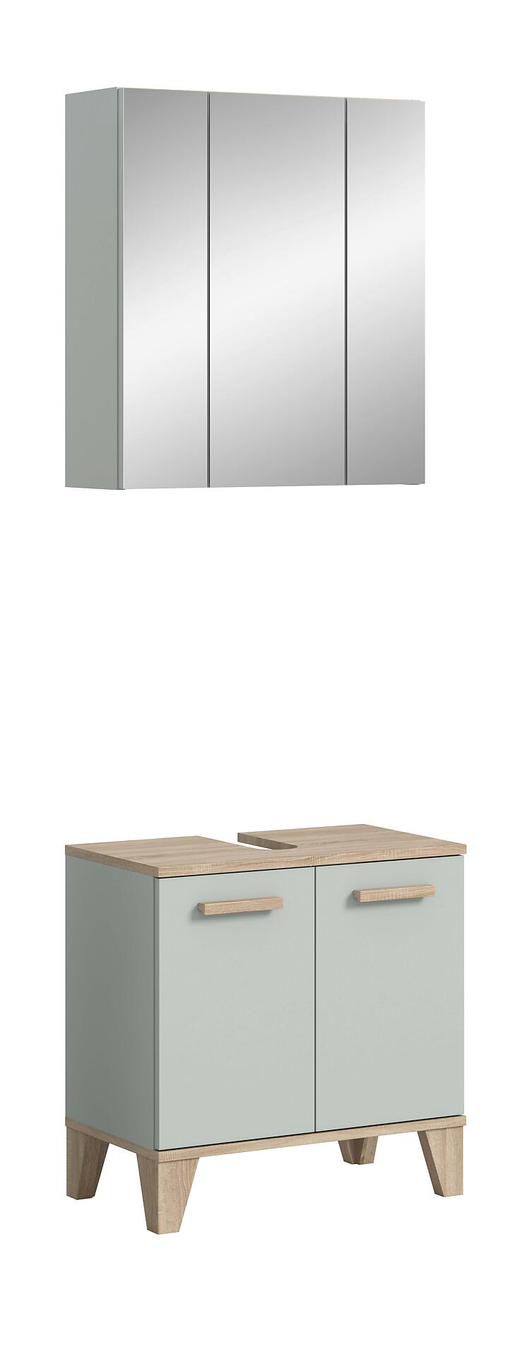 Badezimmer-Set STAR hellgrün Eiche hell Nachbildung B/H/T: ca. 60x190x34 cm