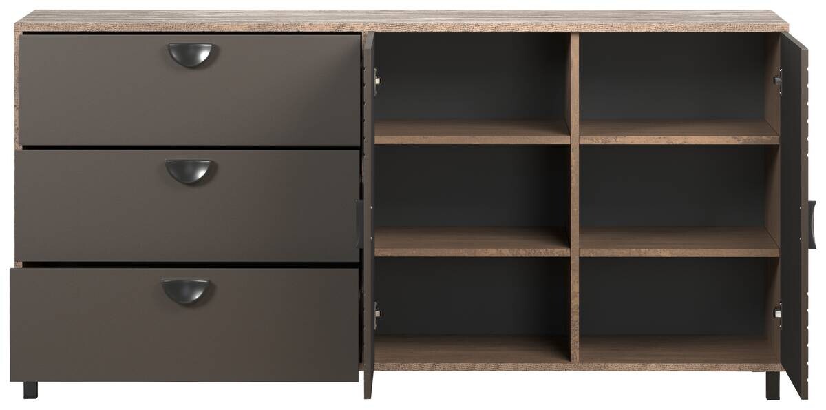 Sideboard Fusion Eiche dunkel Nachbildung bronze Optik B/H/T: ca. 176x86x42 cm