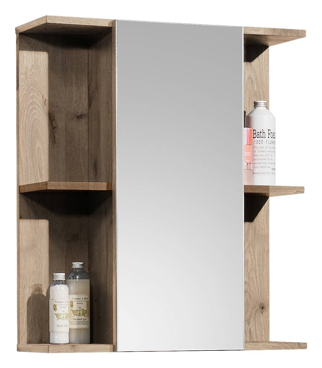 Spiegelschrank Vista Oak Eiche Viking Nachbildung schwarz matt B/H/T: ca. 60x71x20 cm