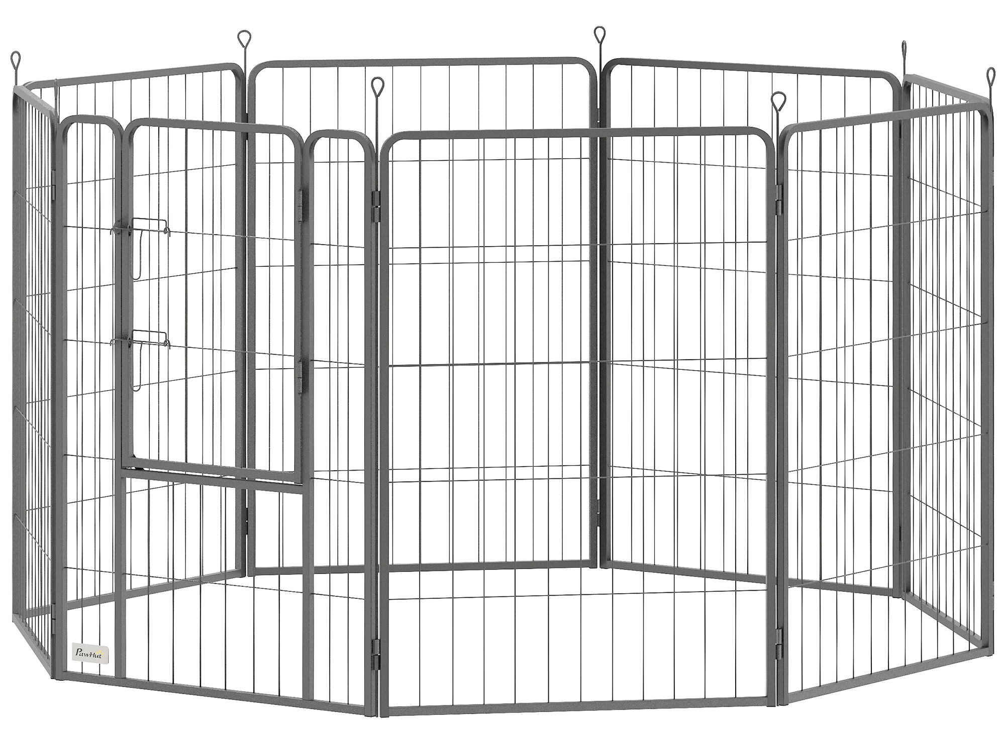 PawHut Welpenauslauf schwarz Stahl B/H/L: ca. 136x100x136 cm
