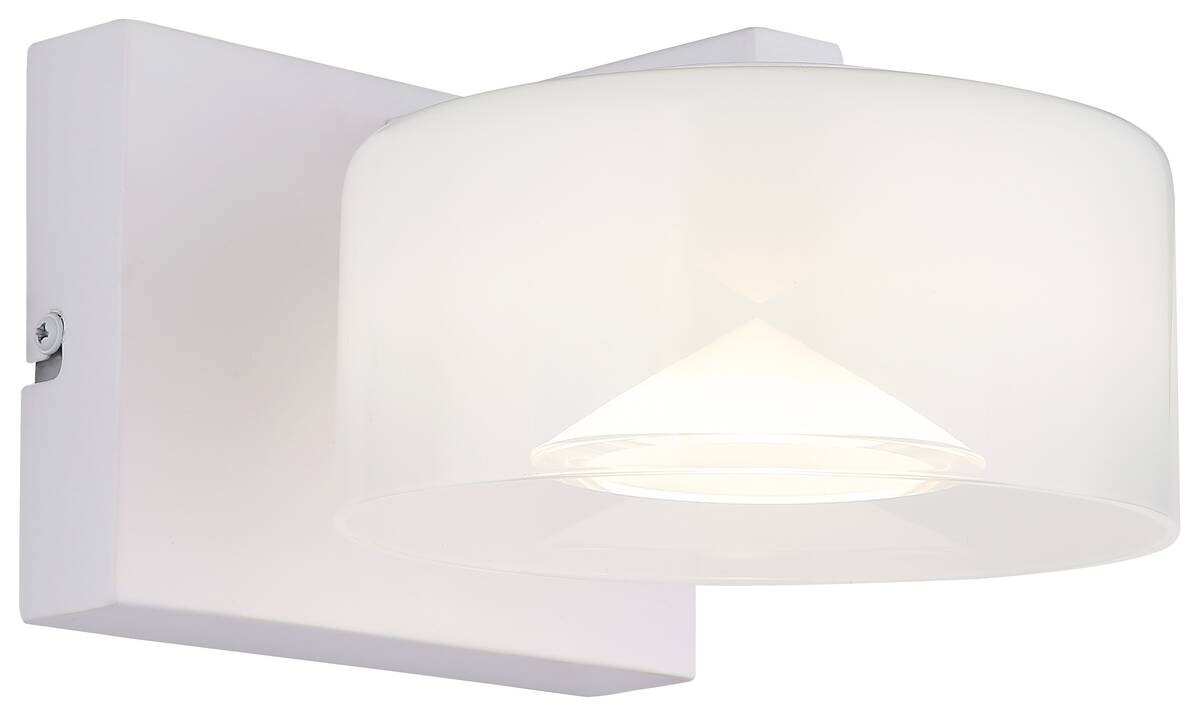 GLOBO Wandleuchte weiß Opal Glas Metall B/H: ca. 15x11 cm 1 Brennstellen