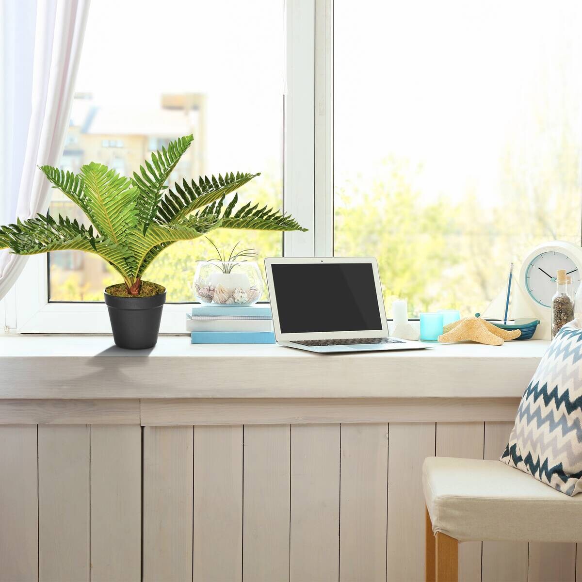 HOMCOM Kunstpflanze grün Polypropylen B/H/L: ca. 12,5x12,5x50 cm