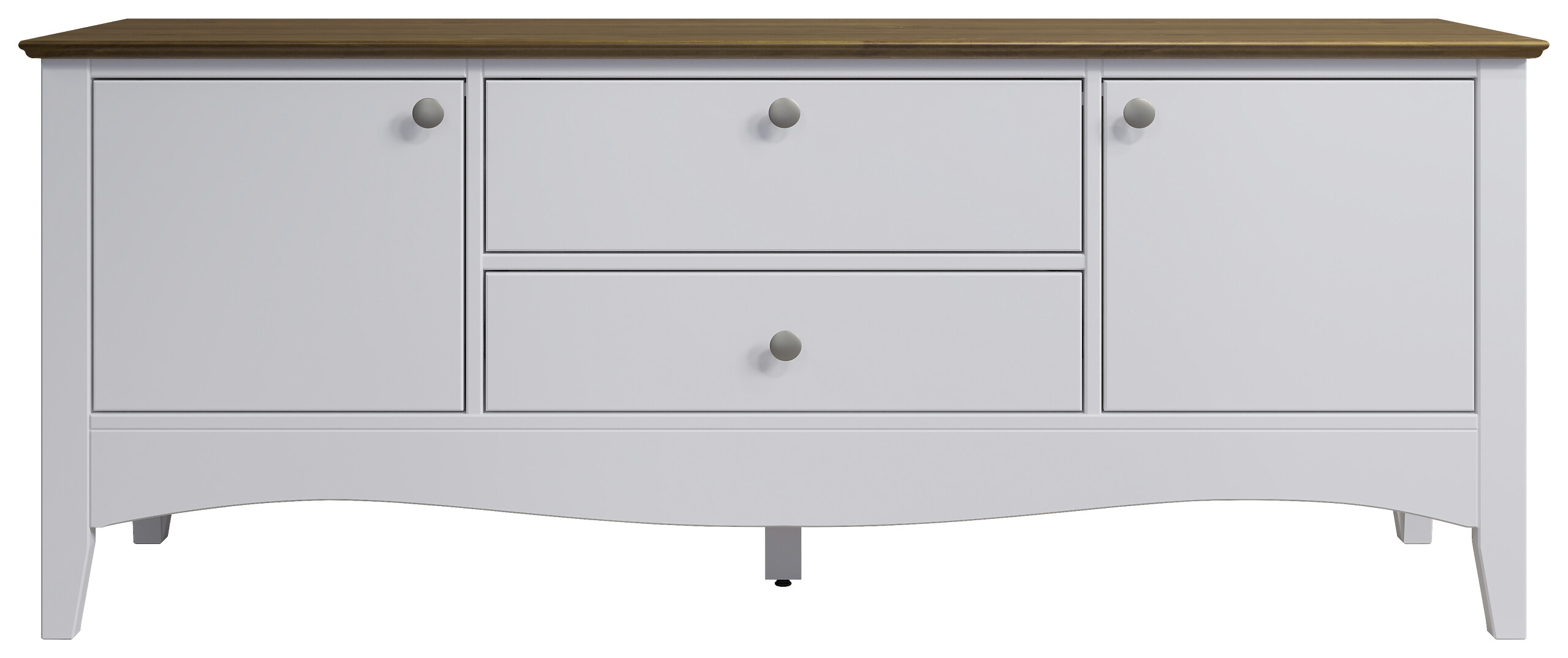 TV-Lowboard Lissabon weiß lackiert café braun lackiert B/H/T: ca. 140x58x42 cm