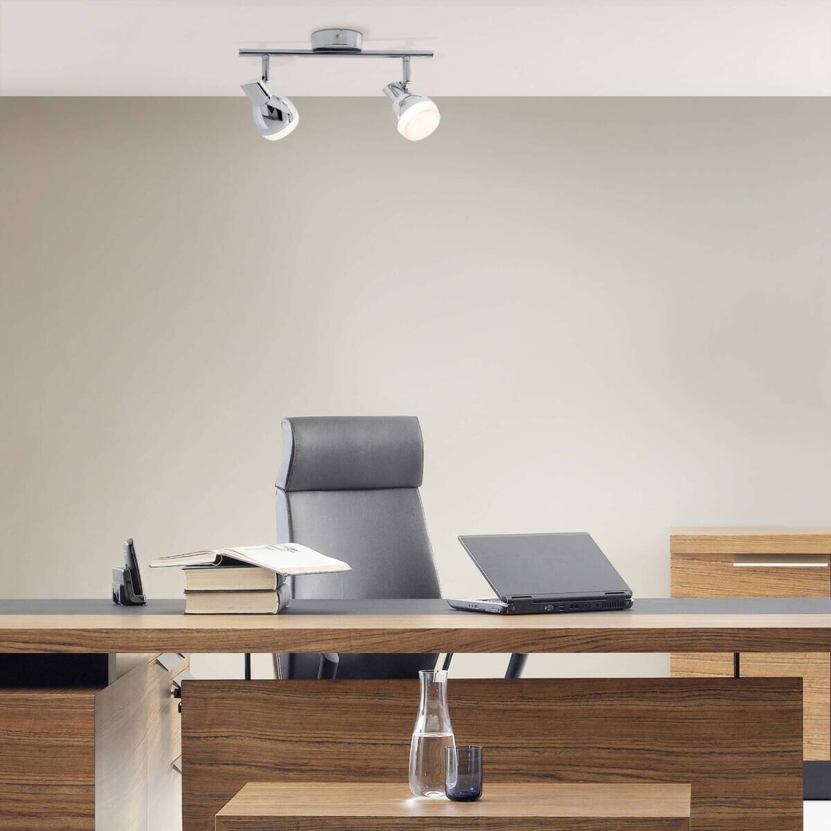 Näve Leuchten LED-Spot Chrom Kunststoff Metall B/H/T: ca. 30x13x8 cm 2 Brennstellen