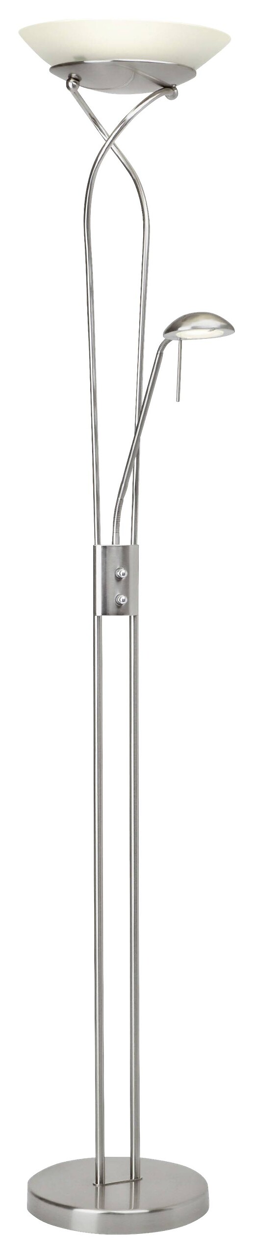 Brilliant Stehleuchte Ollie silber weiß Metall Glas H: ca. 180 cm Brilliant Stehleuchte Ollie silber weiß Metall Glas H: ca. 180 cm