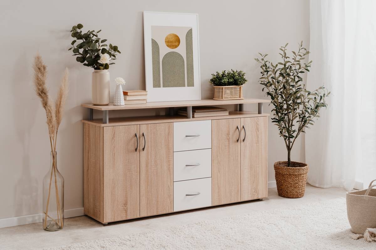 Megakommode Nevada Eiche Sonoma Nachbildung B/H/T: ca. 155x84x35 cm