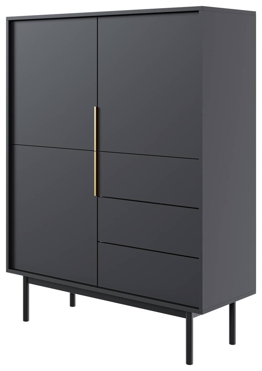 Highboard VIVA schwarz B/H/T: ca. 104x139,5x39 cm