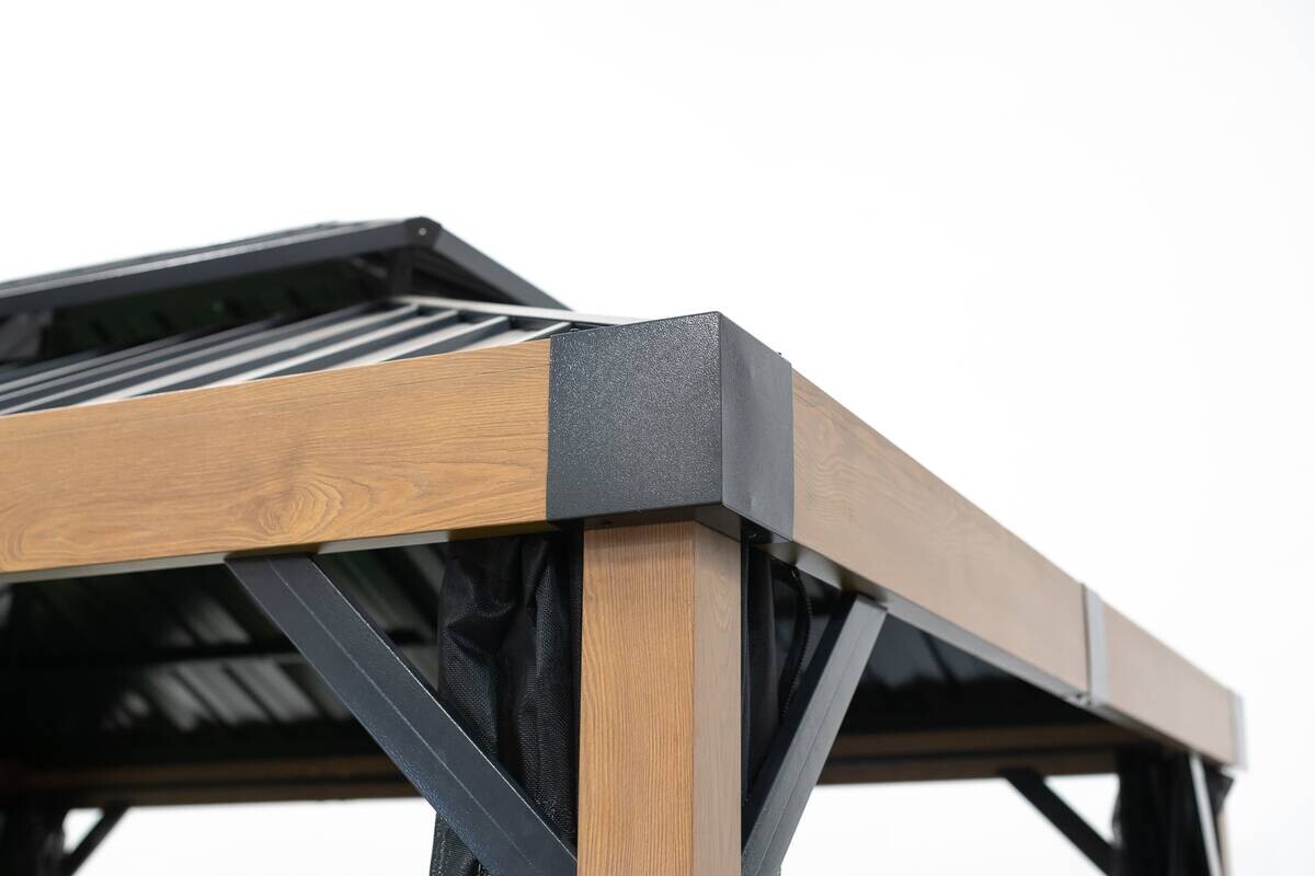 Sojag Pavillon Fontana braun Aluminium B/H/L: ca. 364,3x310x298 cm