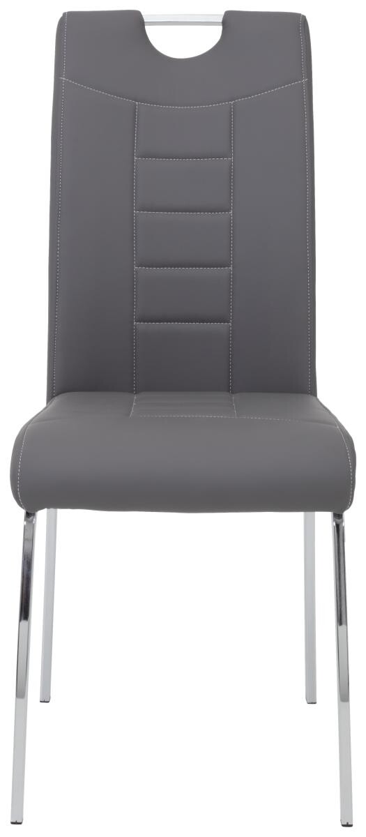 Stuhl Andrea 2er Set grau Kunstleder Metall B/H/T: ca. 43x100x64 cm