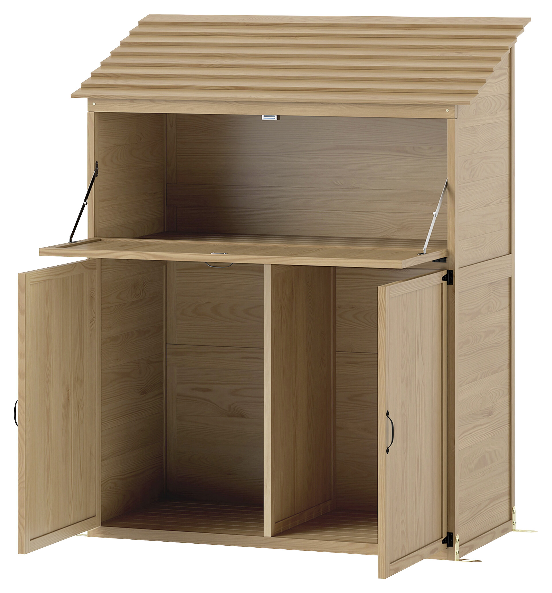Outsunny Gartenschrank braun Holz B/H/L: ca. 54x136x110 cm