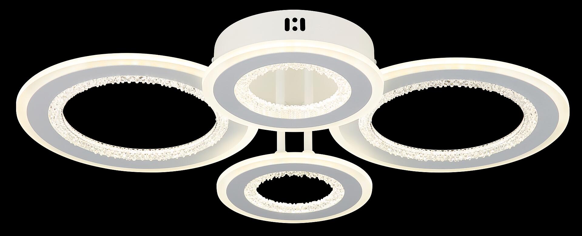 GLOBO LED-Deckenleuchte weiß klar Opal Kunststoff Metall B/H/L: ca. 42x12x59 cm 1 Brennstellen