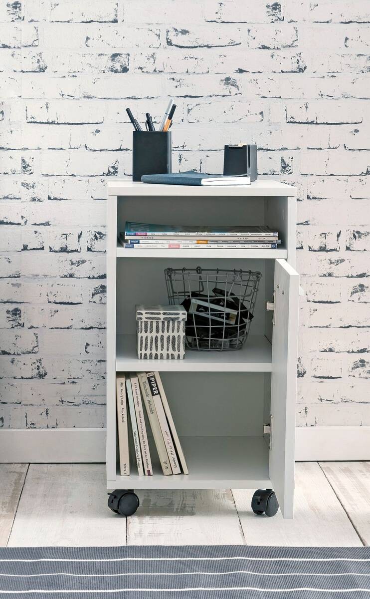 Rollcontainer weiß Spanplatte B/H/T: ca. 33x60x38 cm