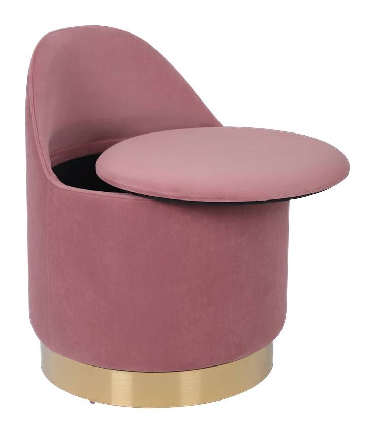 Hocker Viktor 100 altrosa Samt H/D: ca. 68x52 cm