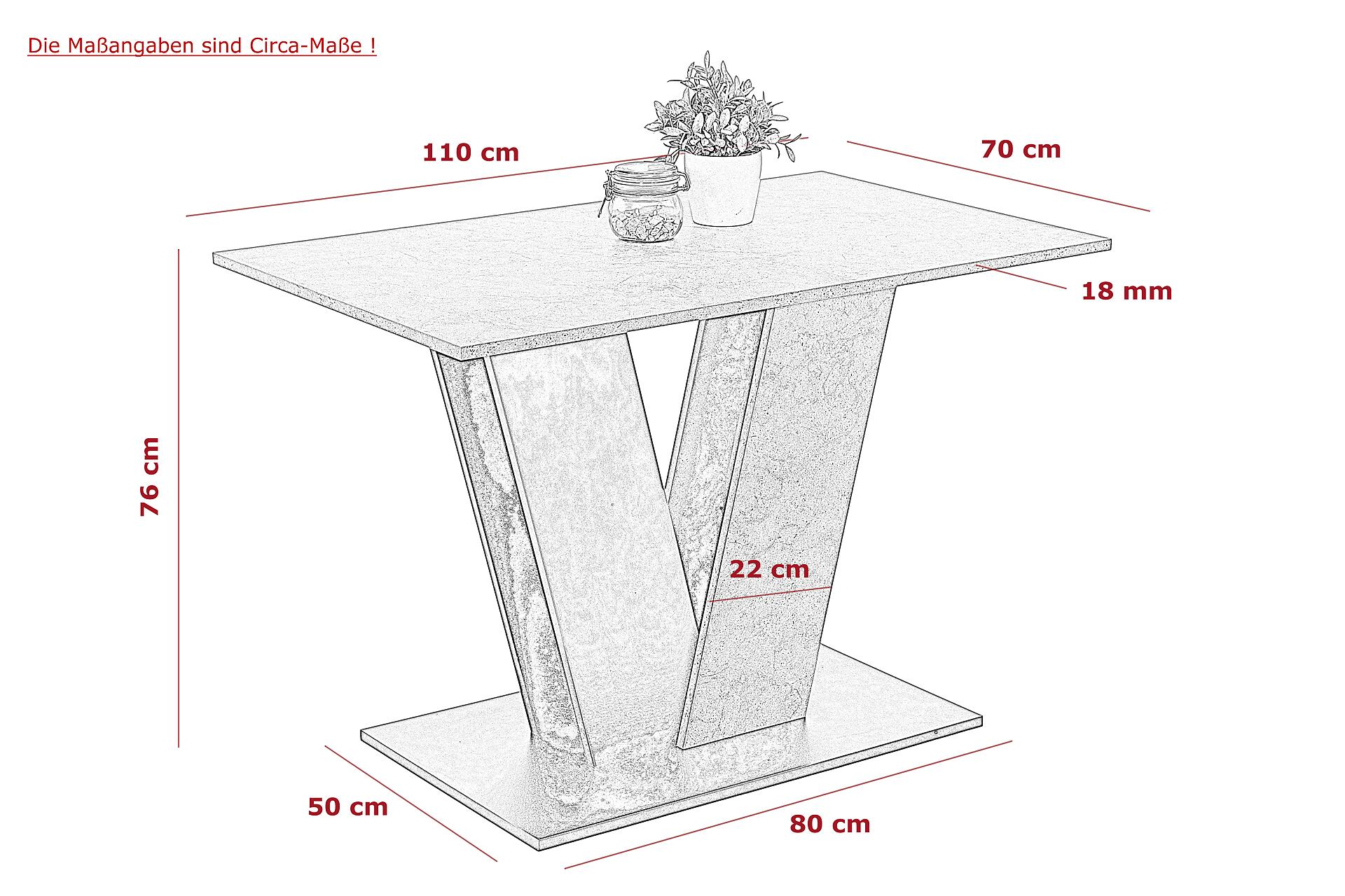 Essgruppe Elbe Holzwerkstoff B/H/T: ca. 110x76x70 cm