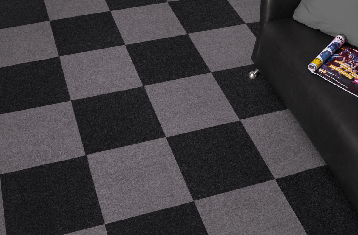 Teppichfliese Filz grau B/L: ca. 40x40 cm pro Stück