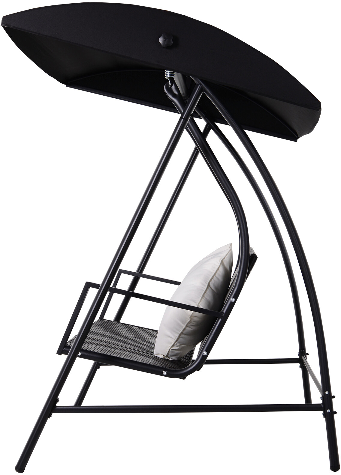 Outsunny Hollywoodschaukel schwarz Polyrattan B/H/L: ca. 124x179x198 cm