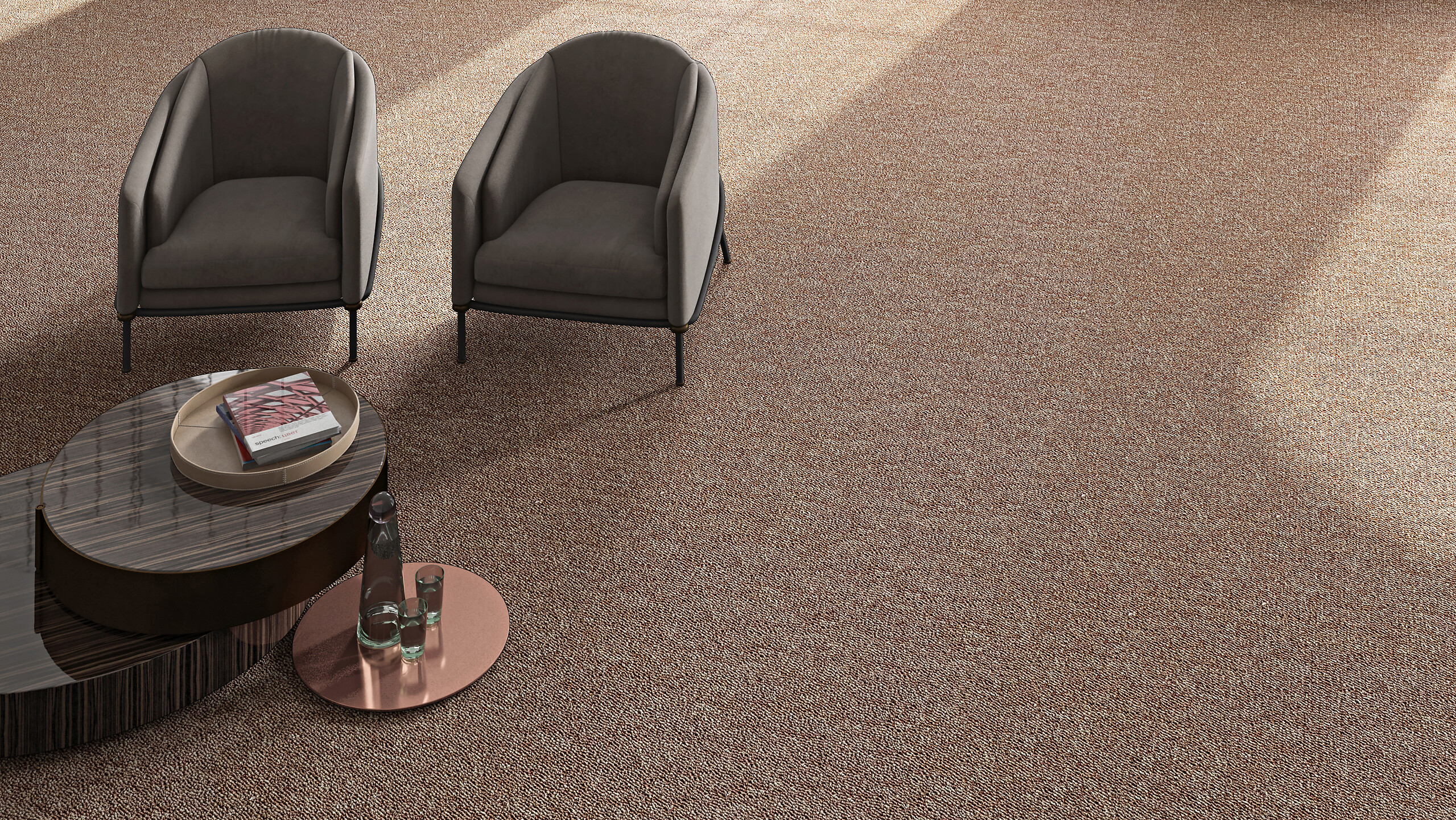 Teppichfliese Sierra hellbraun B/L: ca. 50x50 cm pro Stück