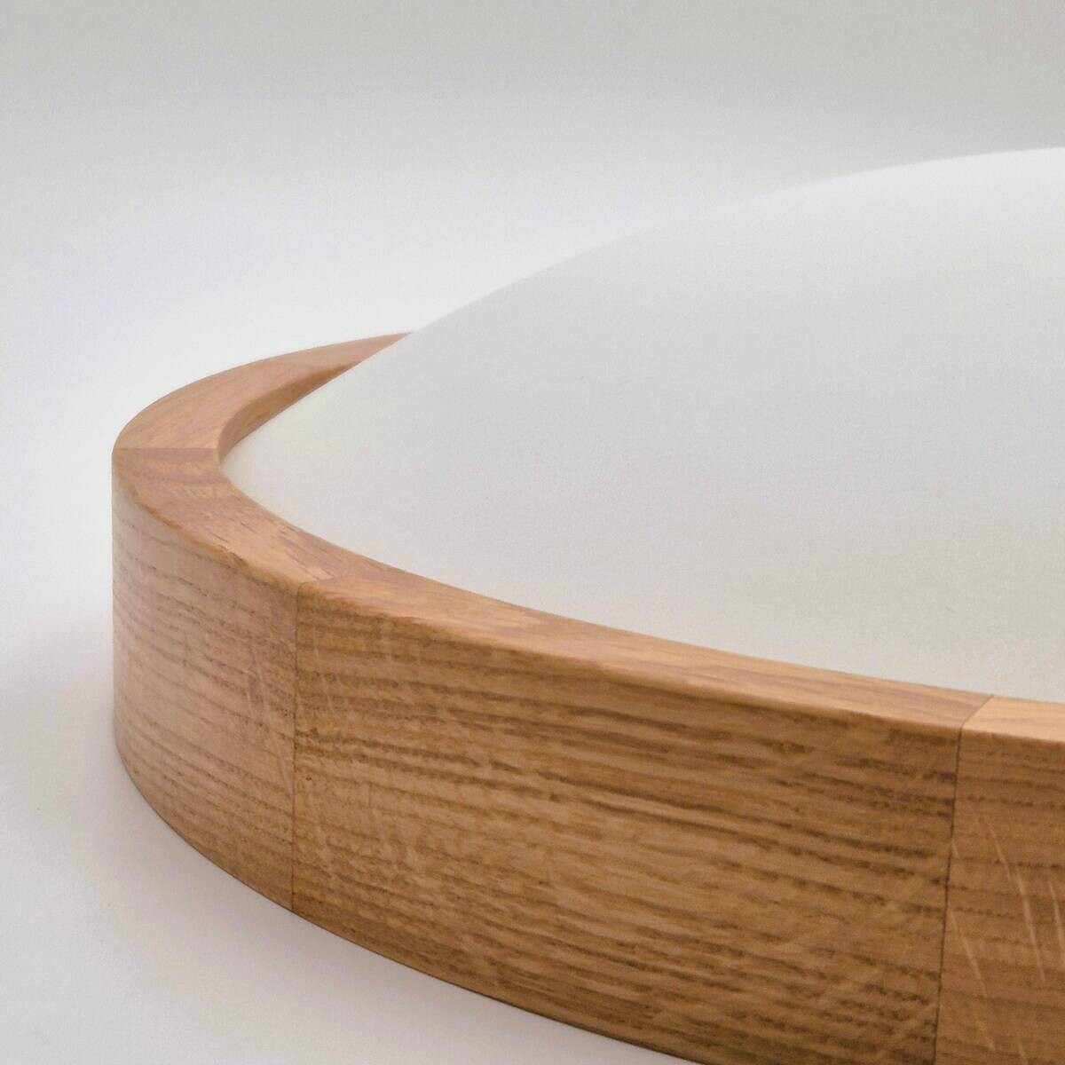 Lamkur Deckenleuchte Anello Eiche Glas Holz H/L: ca. 8x27 cm E27 1 Brennstellen