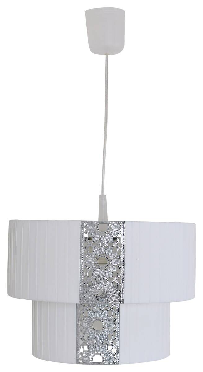 Näve Leuchten Pendelleuchte 7048823 weiß Textil Metall B/H/T: ca. 30x120x30 cm E27 1 Brennstellen