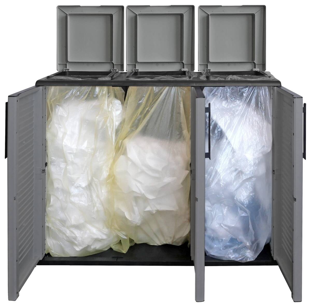 ArtPlast Mülltrennungsschrank Easy grau Kunststoff B/H/T: ca. 102x84x37 cm