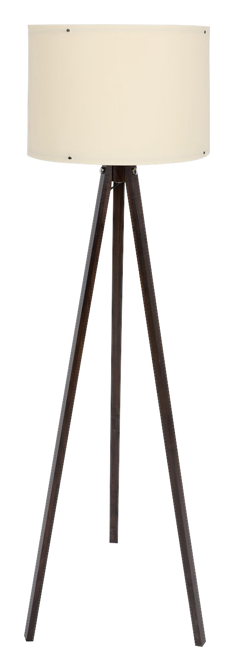 Opviq Stehleuchte creme nussbaum Polypropylen MDF B/H/T/L/D: ca. 38x145x38x38x38 cm E27 1 Brennstellen