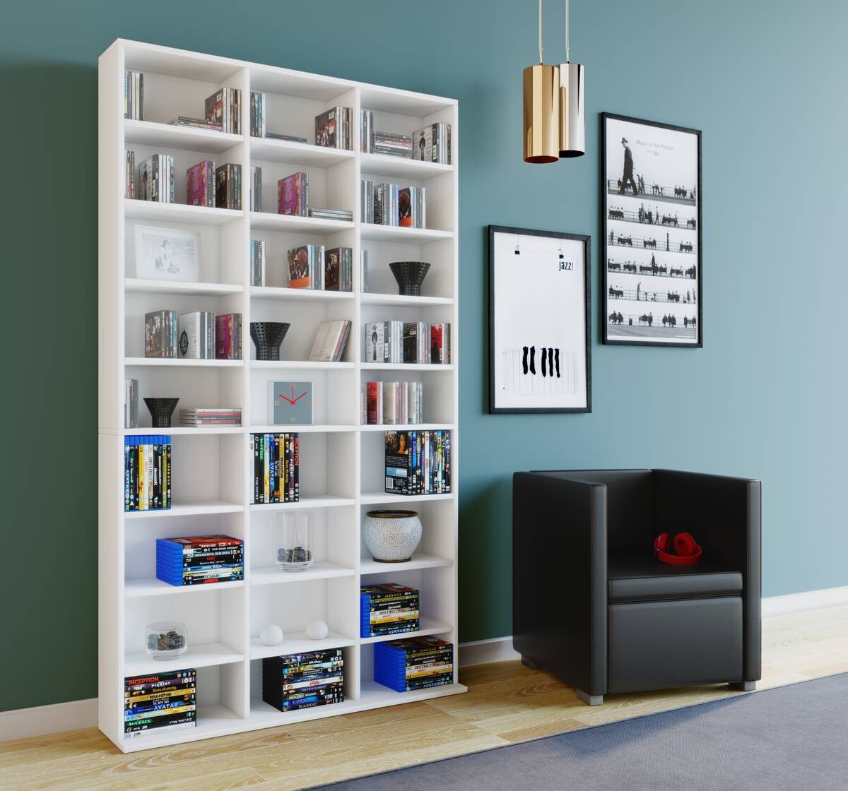 Regal Megosa Maxi weiß Holzwerkstoff B/H/T: ca. 102x183x23 cm